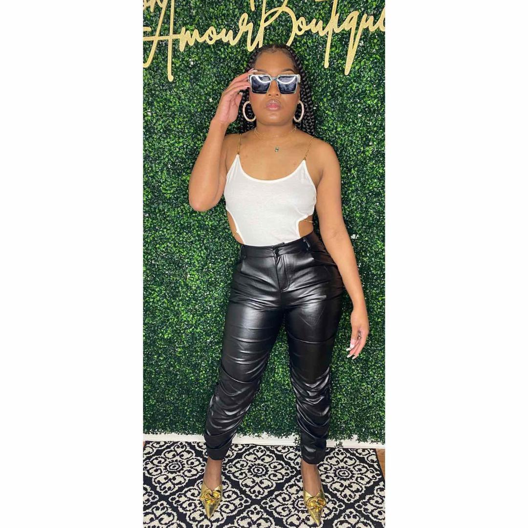 Leather Joggers – Bina's Boutique